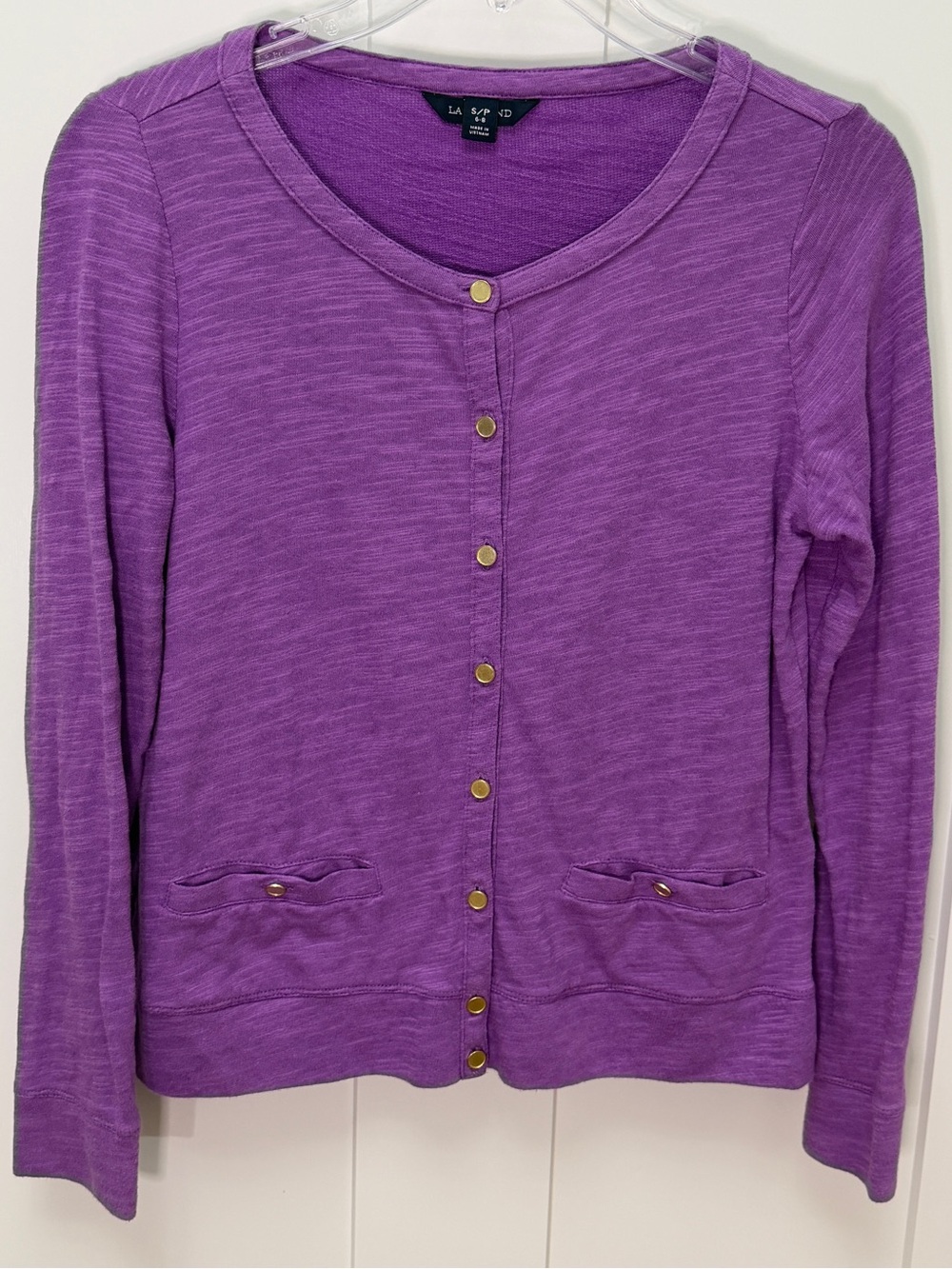 Lands' End Purple Knit Cardigan